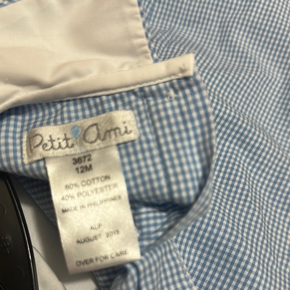 Petit Ami Blue and White Bodysuit with Embroidered Detail - Picture 9 of 9